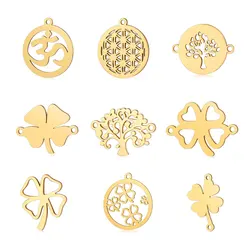 10pcs/lot Stainless Steel Cover DIY Charm Pendant Wholesale Life Tree Jewelry Findings Necklace Bracelet Making Top Quality
