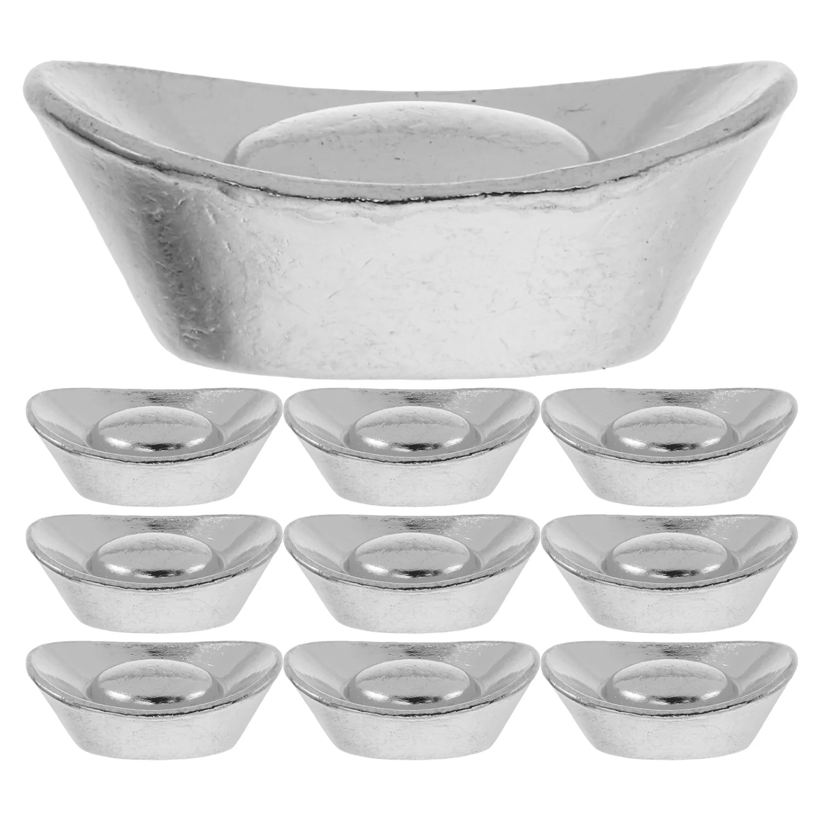 

10pcs Mini Ingot Decorative Craft Zinc Alloy Tiny Models For Home Office Desk Decor Living Room Wealth Ornament Scene Layout