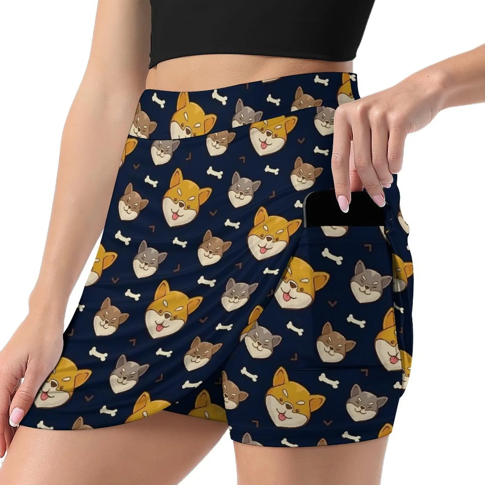 Falda Kawaii Shiba Inu, faldas informales estéticas con bonito perro, minifalda Kawaii para mujer, falda de diseño, ropa de regalo