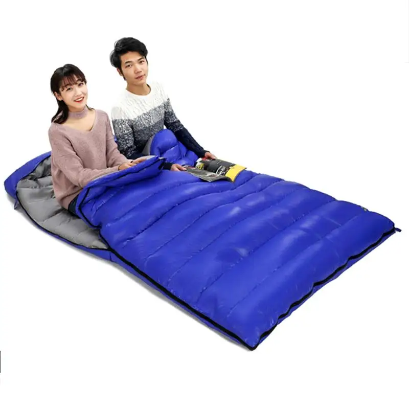 High quality manufacturer outdoor camping ultralight adult goose down filled 2 person mummy sleeping bag