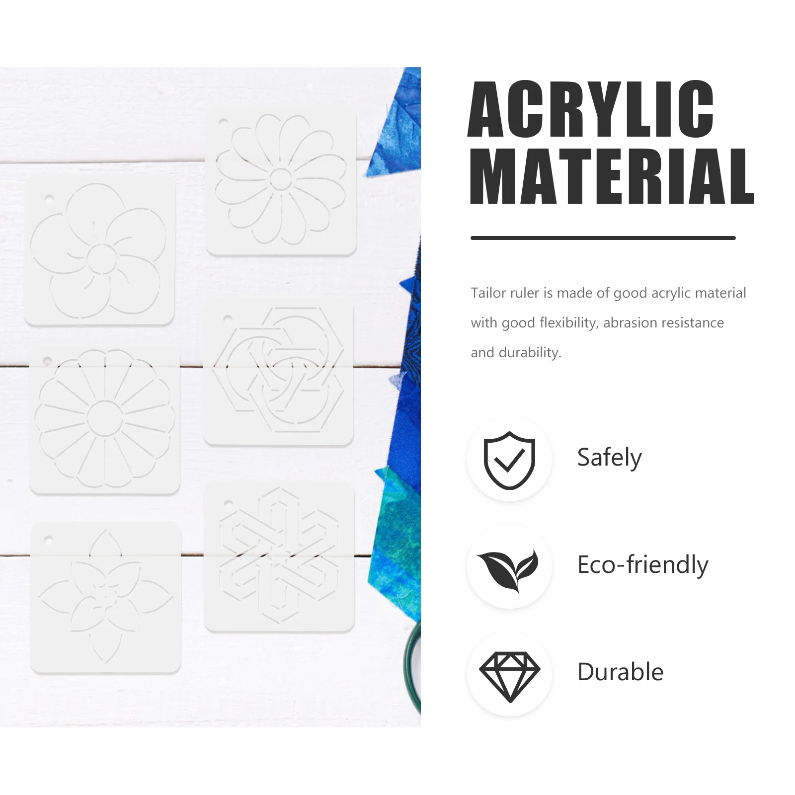 6 قطعة قالب التطريز ساشيكو الاكريليك Diy بها بنفسك أداة الخياطة لخياطة اللحف المشاريع الحرفية خليط قالب الخياطة