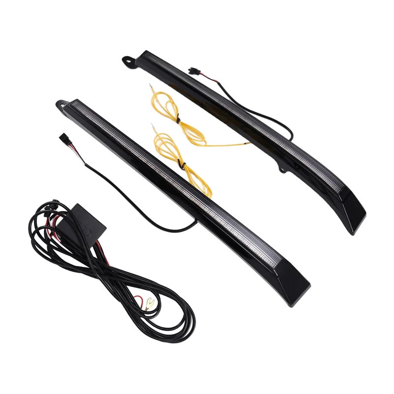 ABOK-Car DRL LED النهار تشغيل ضوء الضباب مصباح ديناميكي بدوره إشارة لتويوتا لاند كروزر 4500 4700 100 LC100 FZJ100 98-07 #4