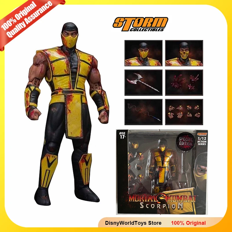 

100% Original Anime Figure Storm Collectibles Mortal Kombat 1/12 Scorpion Ver 2 Yellow Ninja Blood Edition Genuine In Stock Toys