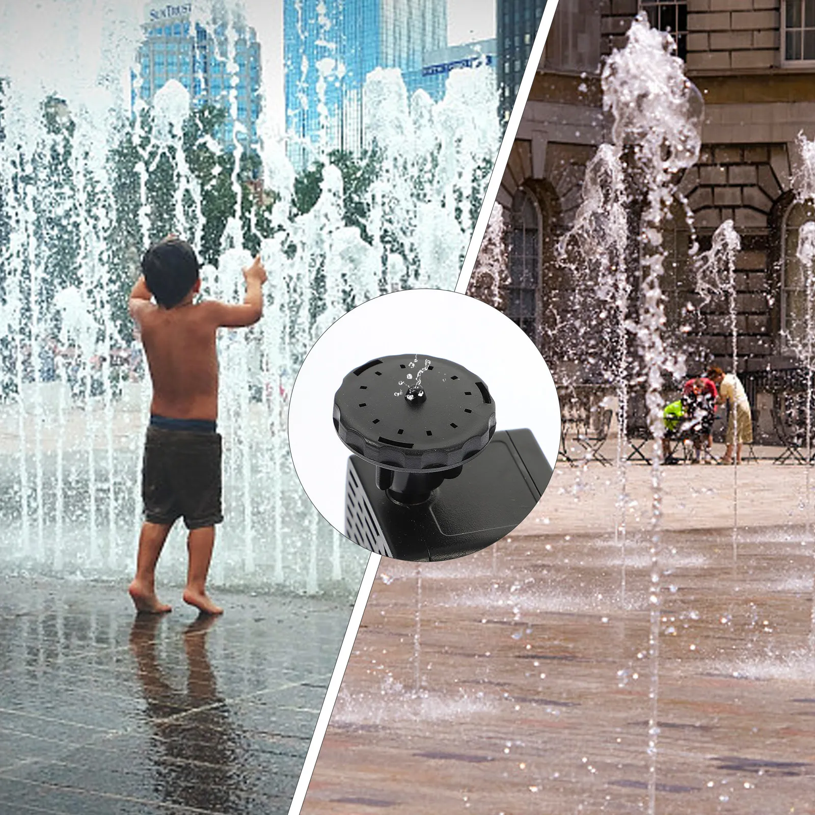 Solar Fountain Pump Set for Garden Pond Durable Plastic Stainless Steel Outdoor Water Feature Decor