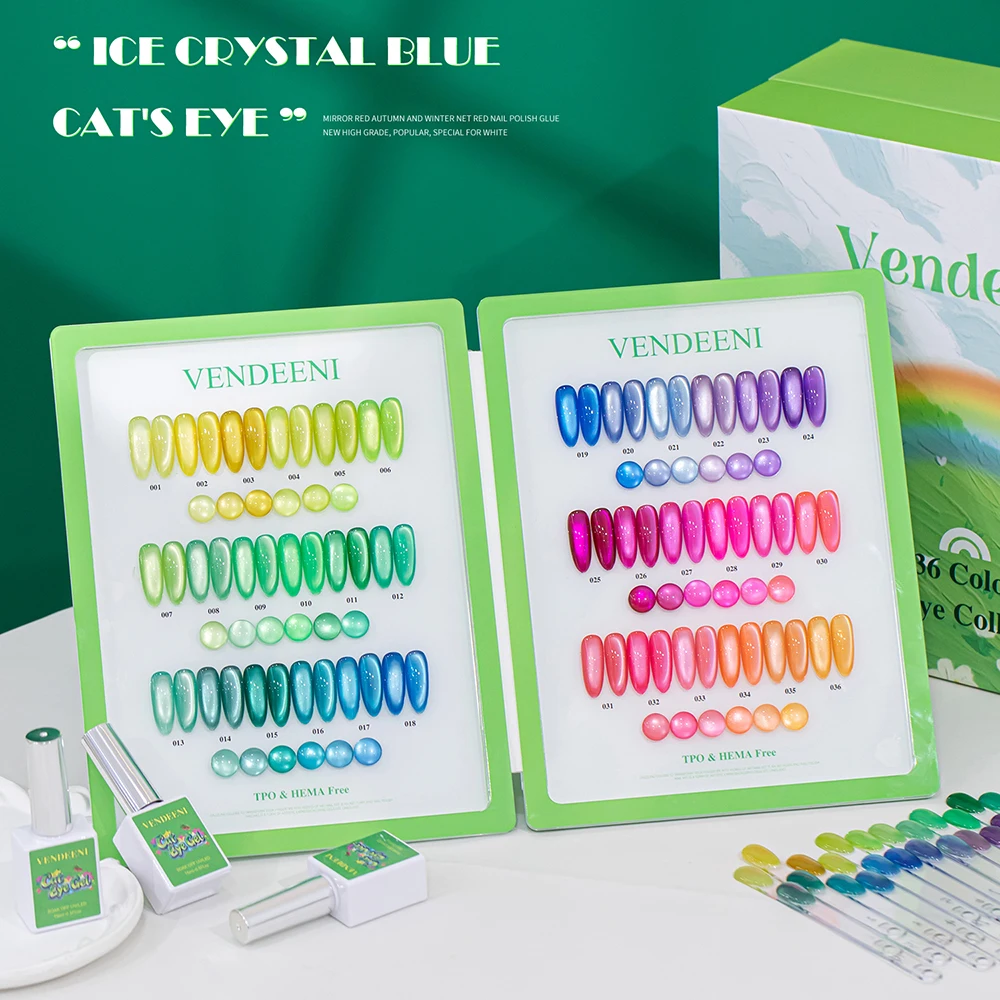 Vendeeni 36 Farben/Set Kristall-Katzenaugen-Gel-Nagellack Magnetischer UV-LED-Soak-Off-Gel-Lack Glasperlen Katzenaugen-Gel mit Display – Detail 8