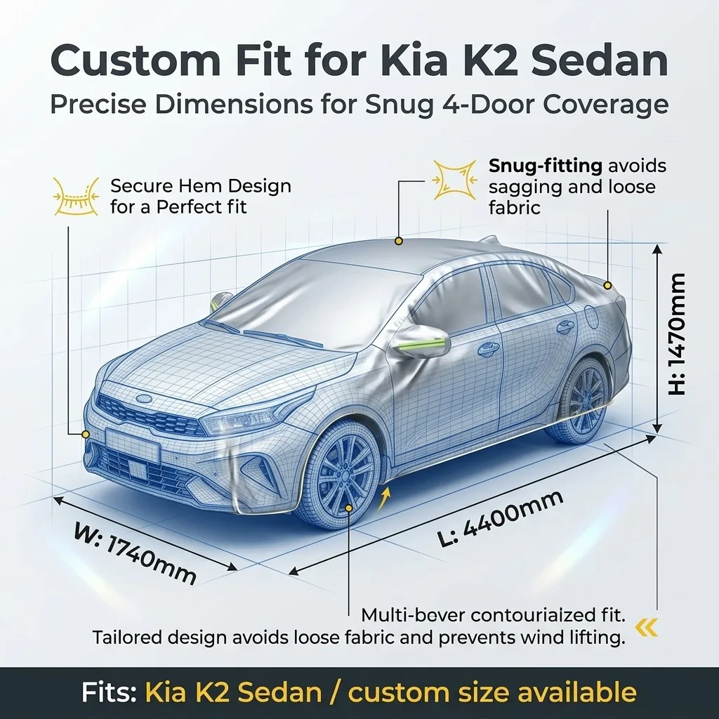 For  Sehol X7 2018-Present Custom Fit Full Car Cover Silver Coated Fabric Side Zipper Access UV Sun Dust Protection3
