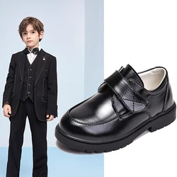 Children's Black Lether Shoes for Ages 3-15, Anti-Slip Breathable Soft Sole, Perfect for School, Outdoor Daily, Weddings.