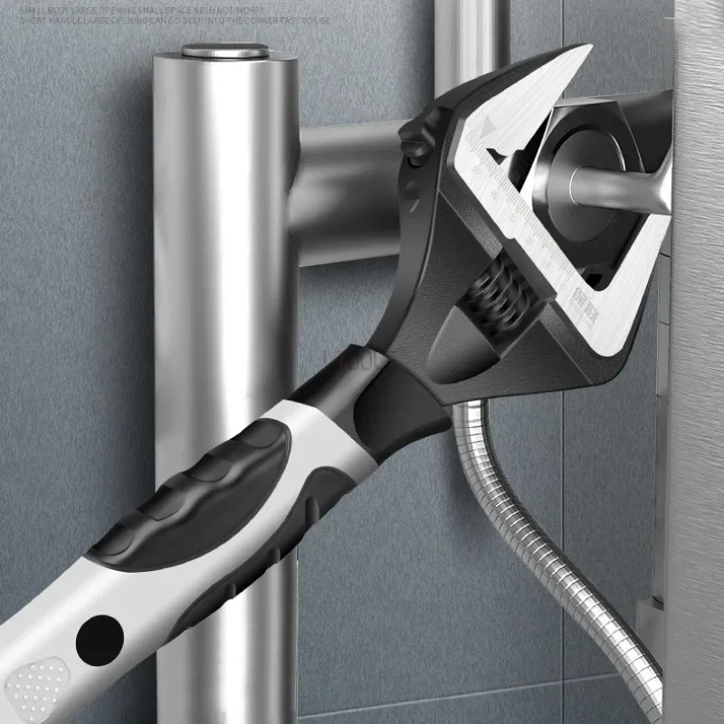 Llave Universal de gran apertura para baño, herramienta de reparación de grado Industrial, ajustable, multifunción, 6/8/10/12 pulgadas