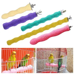 Pet Paw Grinding Wooden Stick Sprayed with Colored Sands Bird Parakeet Parrot Toy Grinder Rod Gripper Supplies