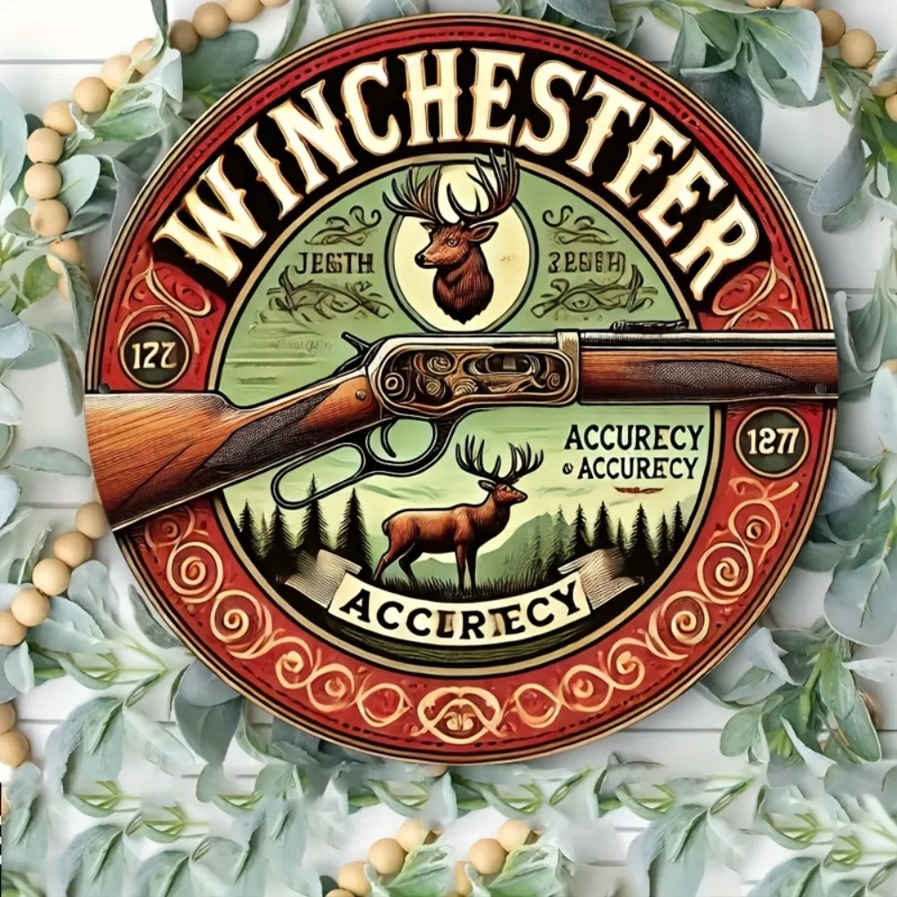 Winchester Vintage Wooden Sign 8x8 Inch Wall Art Rustic Home Bar Garage Decor Durable Plaque