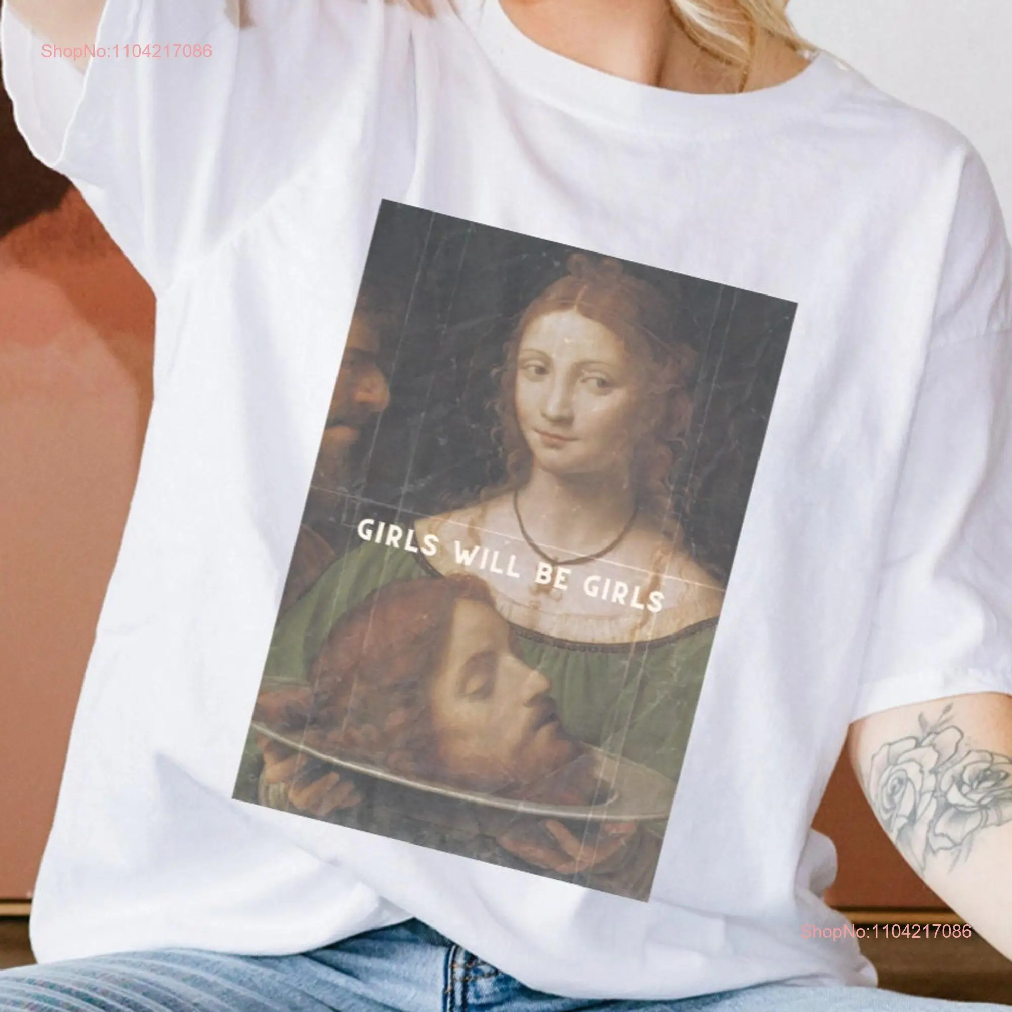 Girls Will Be T Shirt Salome John the Baptist Feminism Equal Rights Smash Patriarchy Bernardino Luini