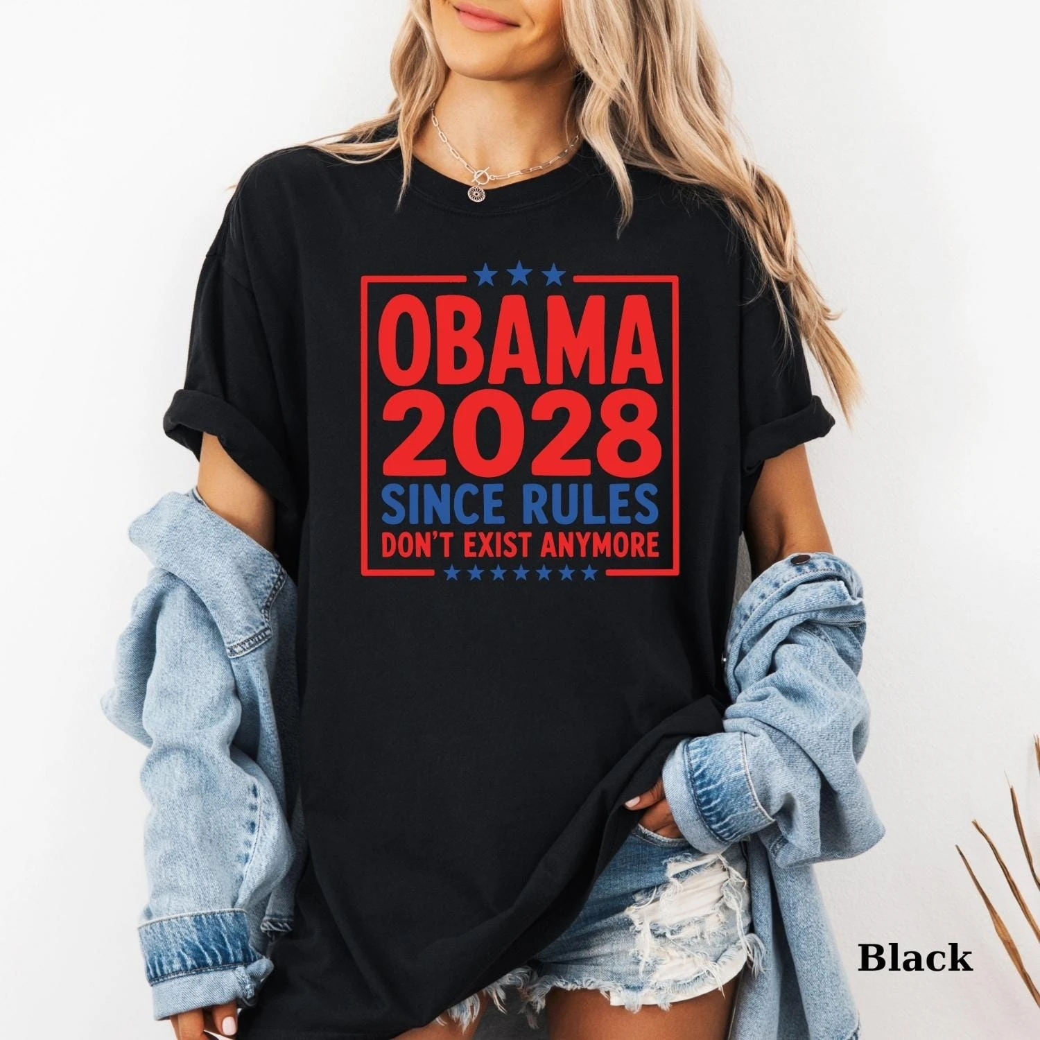 Funny Political Tee, Obama 2028 Retro Election Shirt, Parody Gift for Progressive Democrats, Liberal Humor