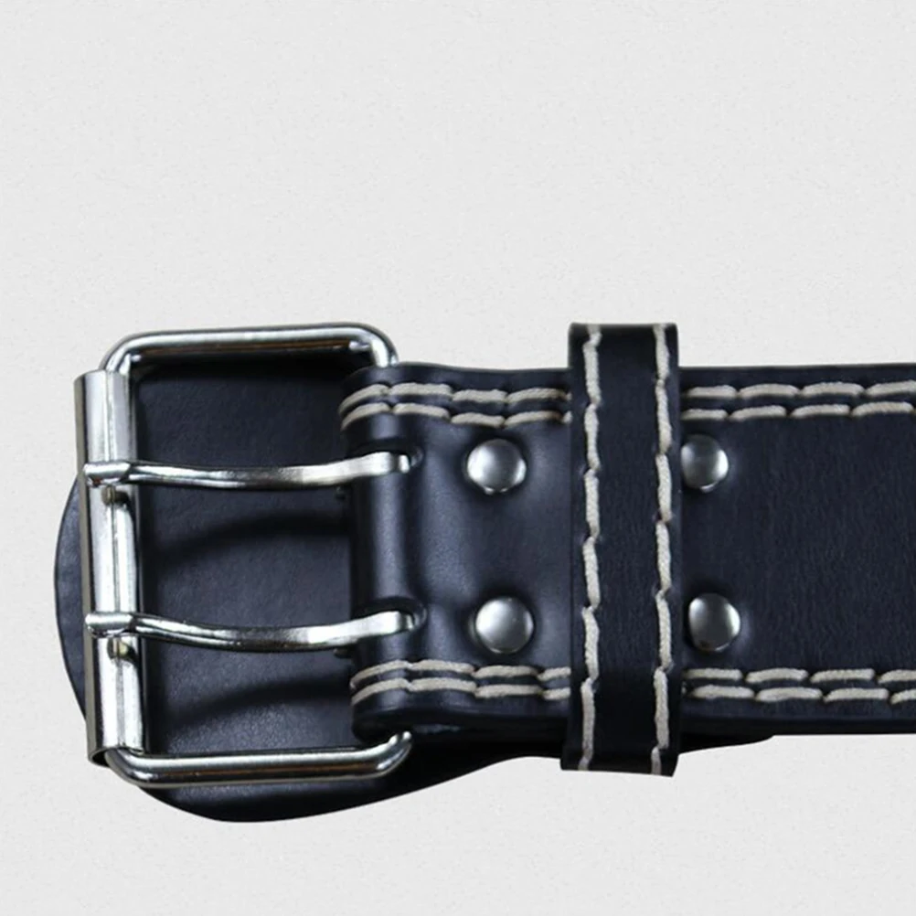 

Pu Weight Lifting Belt 115Cm Squat Power Training Stainless Steel Buckle Thick Waist Pad Gym Bodybuilding Support Black
