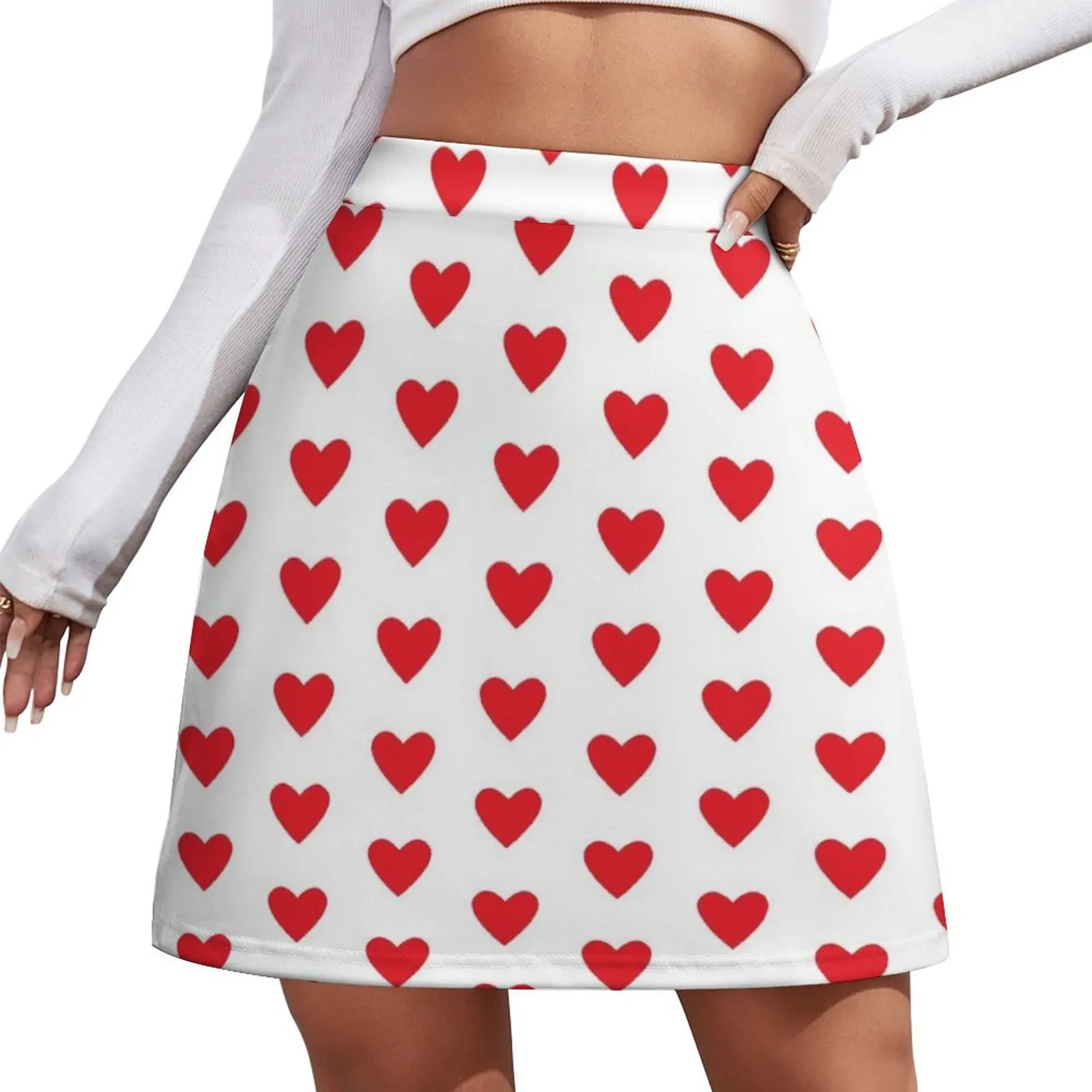 

Small Hearts Pattern (red/white) Mini Skirt kpop skirts for women 90s vintage clothes