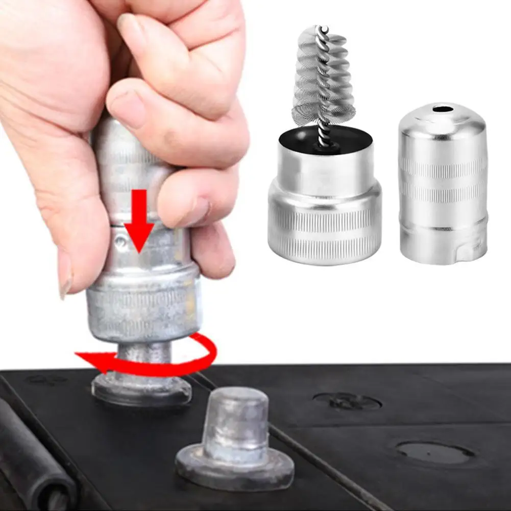 Galvanized Nickel Plated Battery Brush - Efficient Battery Pole & Head Cleaning Tool for Maintenance And Care