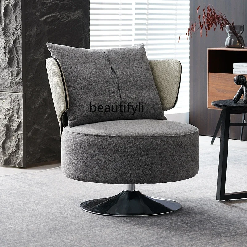 

Living room single leisure chair modern simple single back chair Italian minimalist, bedroom rotating chair