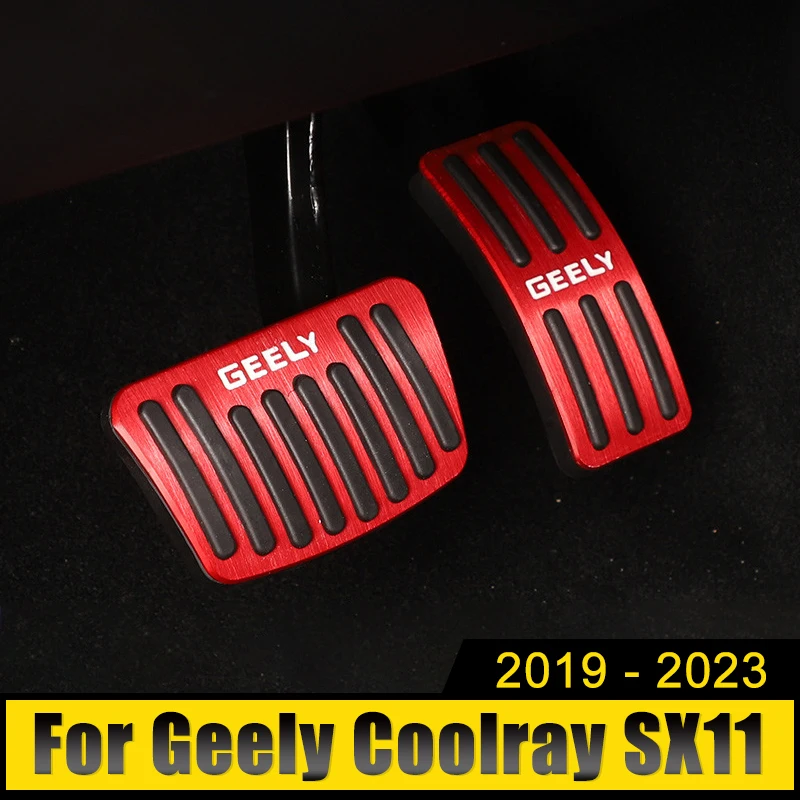 For Geely Coolray SX11 2019 2020 2021 2022 2023 Aluminum Car Foot Pedal Fuel Accelerator Brake Pedals Cover Case Non-Slip Pads