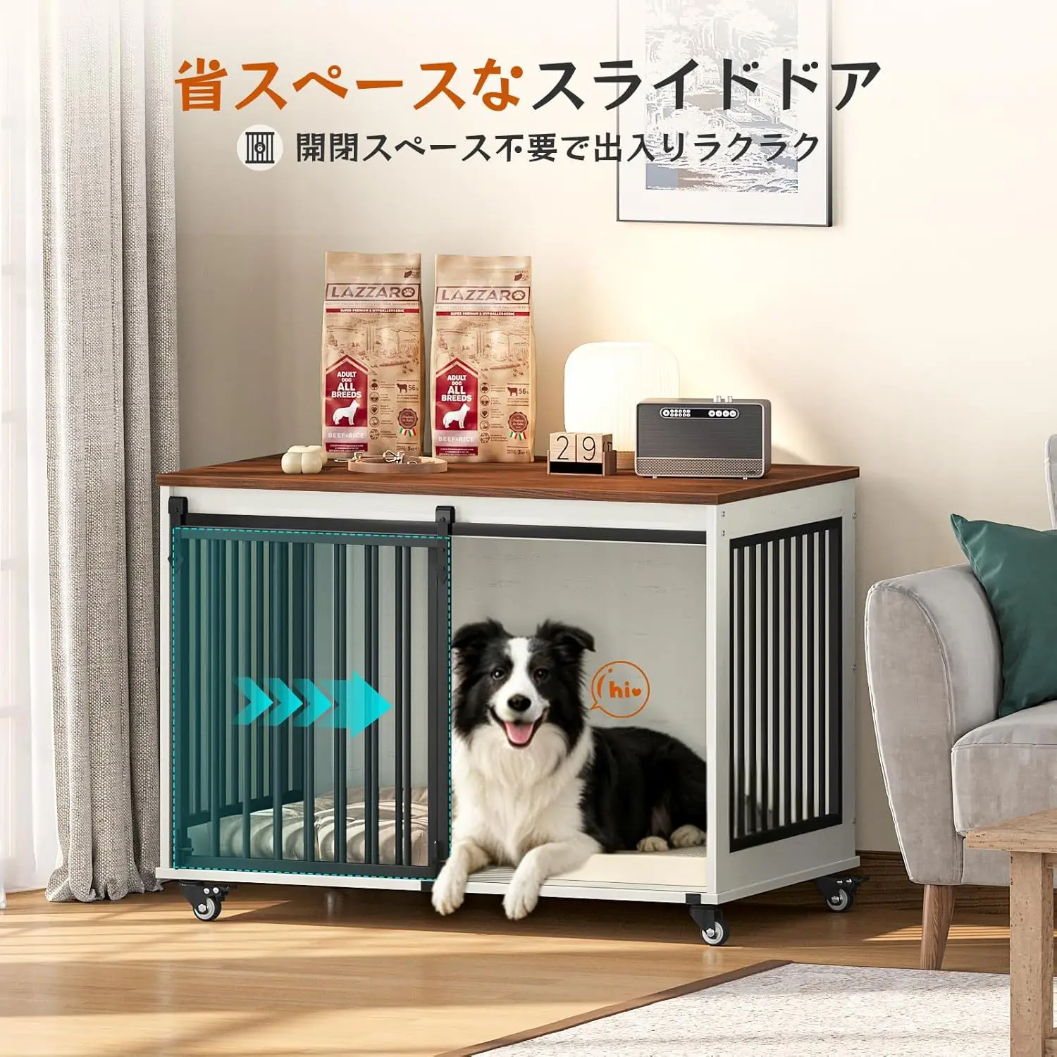 Dog cage medium and small dog side table TV cabinet furniture kennel pet cage can be changed to custom proofing