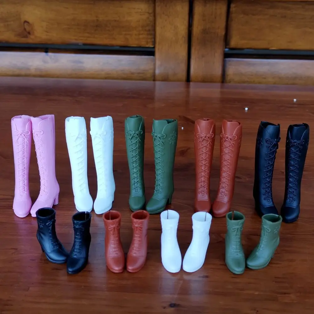 Neue Mode Puppe Schuhe Multistyles Kunststoff Weibliche Puppe Stiefel DIY Zubehör High Heels Schuhe Puppe Lange Knie Stiefel