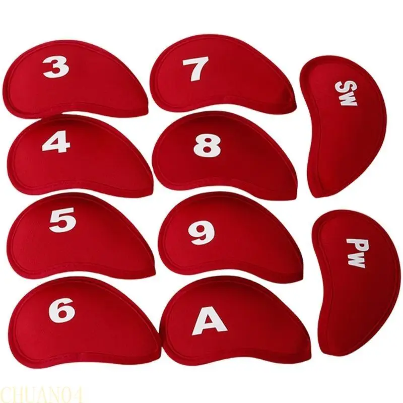 

A1A2 10Pcs Wedges Iron Club Protective Headcover Putter Protector with Number Tag Golfs Iron Club Head Cover Golfs Supplies