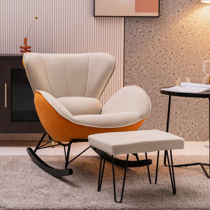 

Lumbar Support Chairs Living Room Luxury Nordic Reading Rocking Chair Floor Comfortable Meubles De Salon Home Decoraction