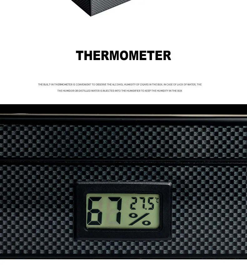 Constant Temperature Cigar Box Portable Cigar Cabinet Carbon Fiber Humidor Electronic Display Cedar Wood Box