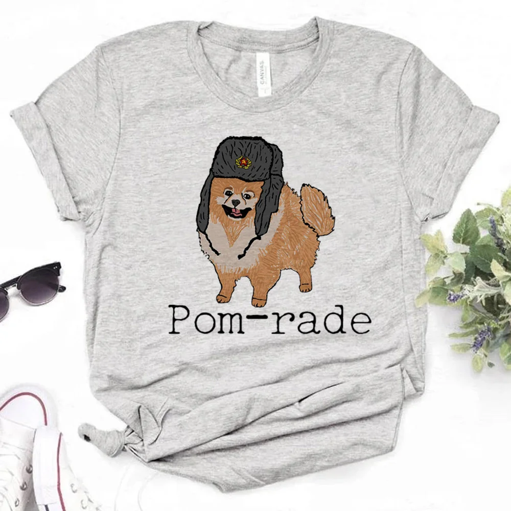 

Pomeranian t shirt women designer streetwear comic top girl comic streetwear designer clothing