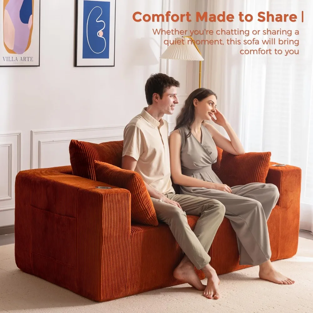 أريكة مقسمة معيارية، أريكة سحابة بدون عظم بمقعدين لغرفة المعيشة، أريكة في صندوق، كرسي مريح منجد مع #3