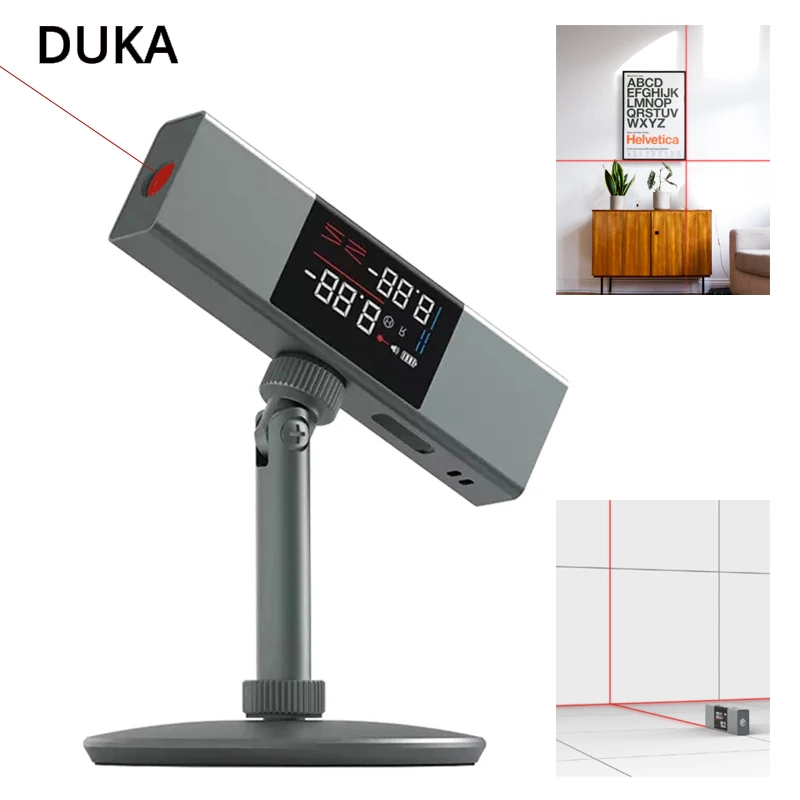 Duka Atuman LI1 laserowy przyrząd do odlewania kątowego ekran HD type-c ładowanie dwustronny laserowy narzędzia pomiarowe do domu