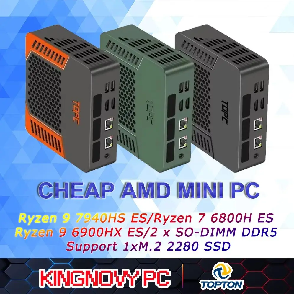 

Mini PC AMD Ryzen 7 7840HS ES 6800H ES 64GB DDR5 1TB M.2 SSD Desktop Computers Support 4K Dual HDMI Display/WiFi6/USB3.2/Gaming