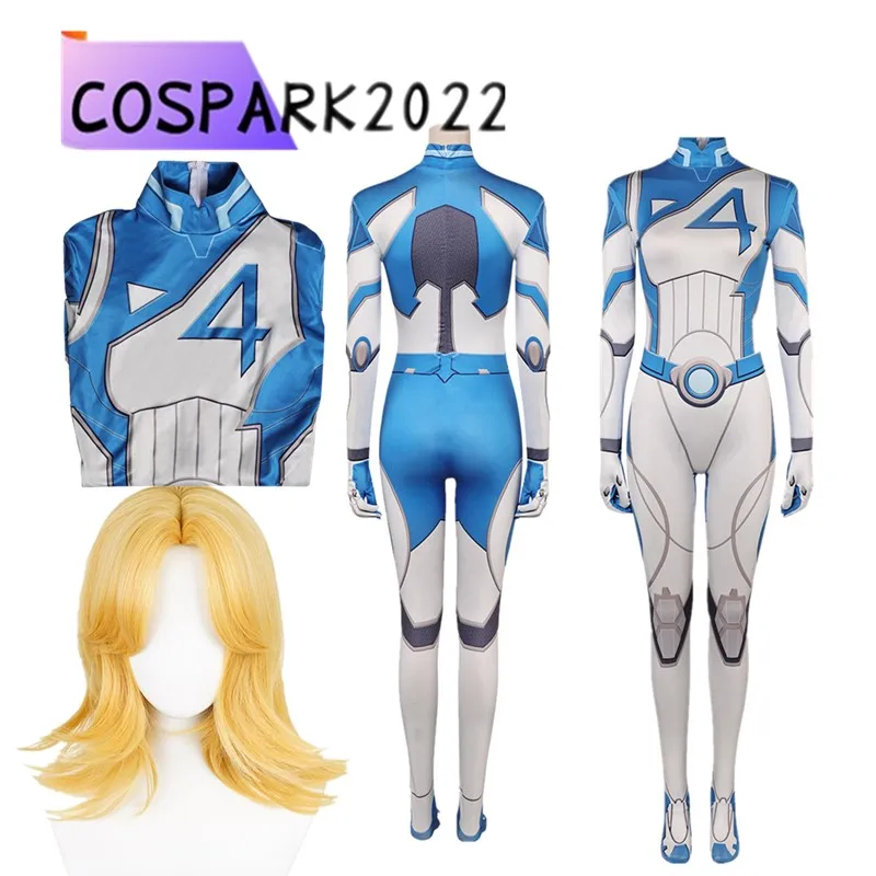 

Невидимый фантазийный женский комбинезон Сьюзан, косплей, штормовый парик, костюм с заклепками, игровой костюм для маскировки, карнавальный костюм на Хэллоуин