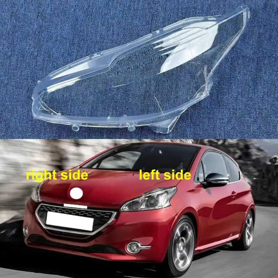 

For Peugeot 208 2012-2018 Headlight Cover Transparent Lampshade Lens Headlamp Shell Plexiglass Auto Replacement Parts