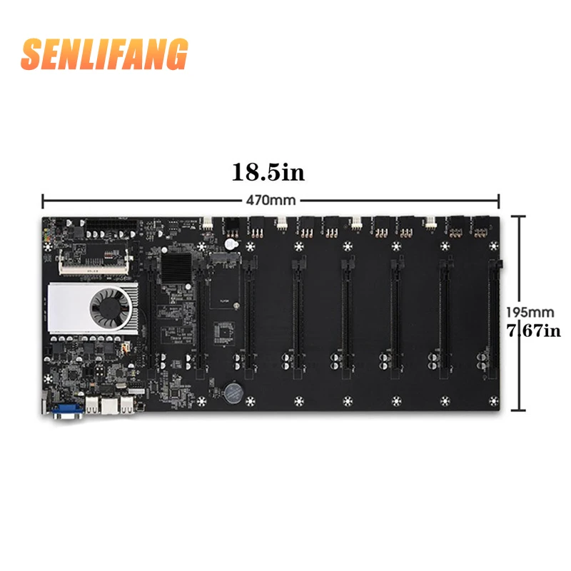 Estrazione mineraria integrata del basso consumo energetico dell'interfaccia di VGA di memoria integrata memoria DDR3 della scanalatura della scheda Video della scheda madre del minatore di BTC-T37 8