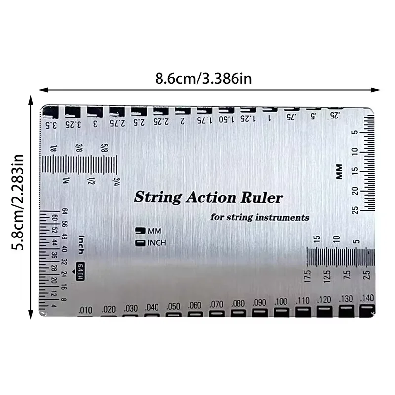 1Pc Stainless Steel String Ruler String Action Gauge String Action Gauge Guitar Repair Tool for Luthiers For Guitar Ukulele Bass