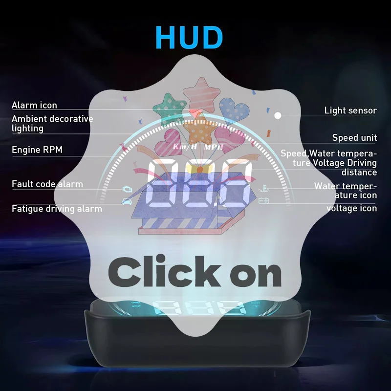 M8 سيارة HUD رئيس يصل العرض obd2 السرعة الزائدة تحذير السيارات الإلكترونية درجة حرارة الماء LED جهاز عرض رقمي الزجاج الأمامي #1