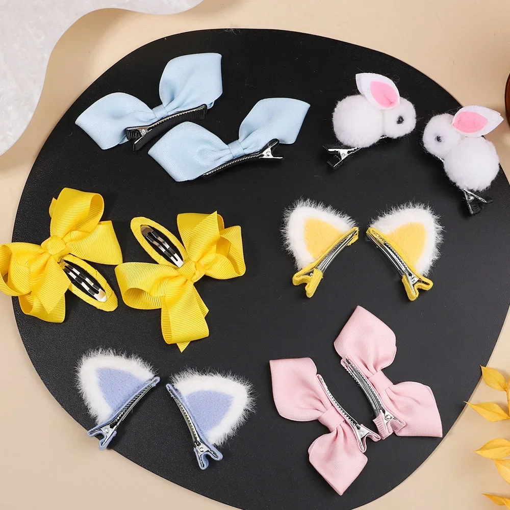 

2Pcs/Set Girls New Plush Cat Ears Hairpins Cute Hair Clips Hair Accessories Women Sweet Barrettes Kids Fashion Ornaments Gift