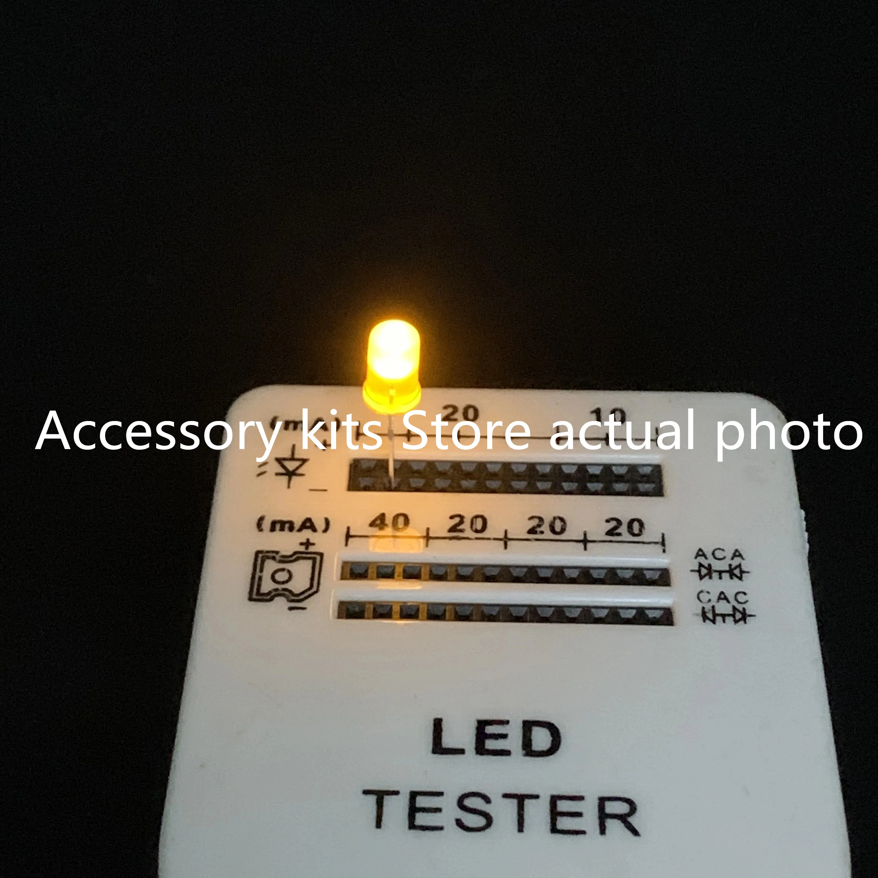 5Mm Led F5 Gele Highlight Gele Emitting Diode Gele Korte Pin Ronde Kop (50 Stuks)