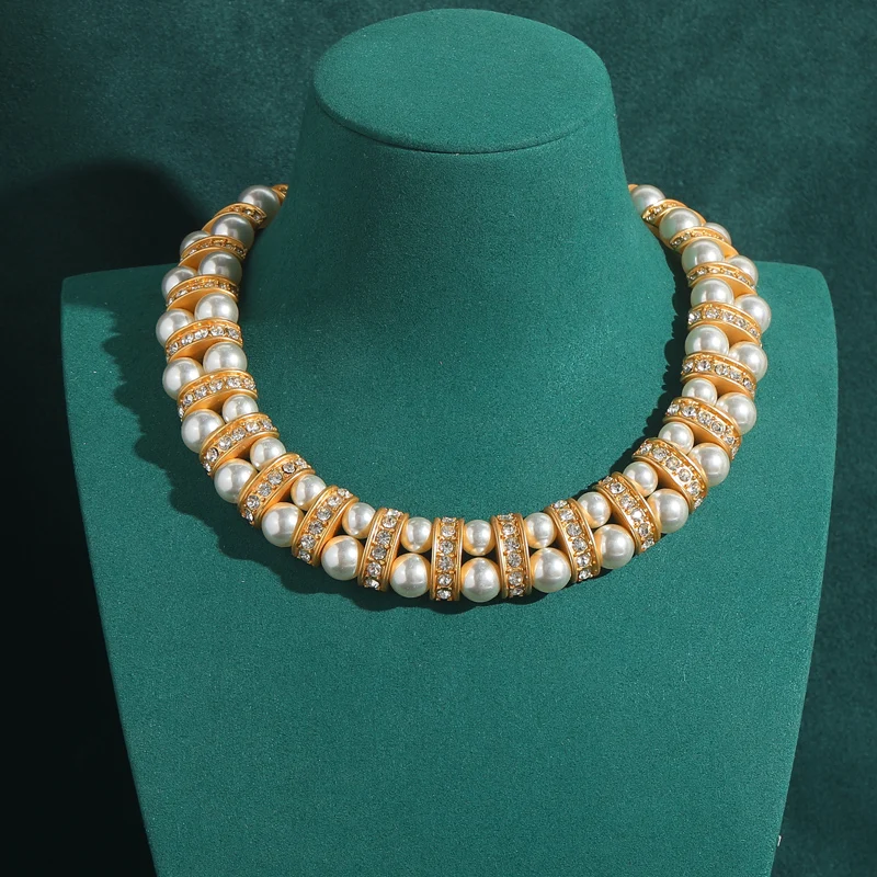 

Vintage Double Layer Pearl Collar Torques Choker Wedding Bride Necklaces Antique Jewelry Accessories for Women New Arrival 2025