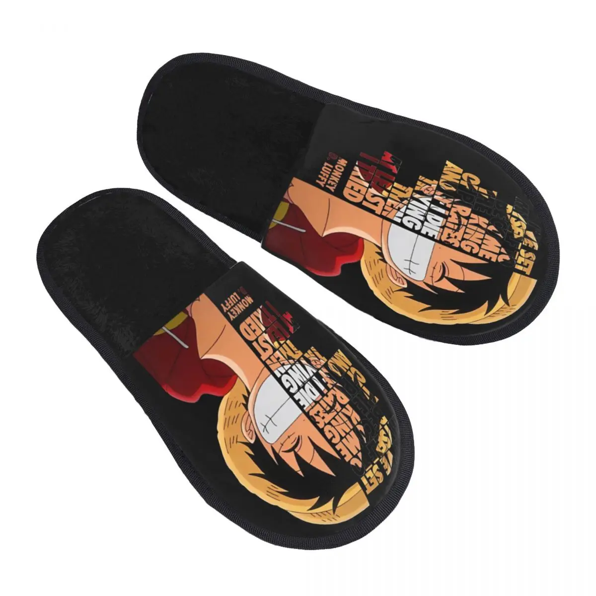 Macaco D Luffy Quotes One Piece Inverno Algodão Casa Chinelos Quarto Aconchegante Slides de Espuma de Memória Antiderrapante