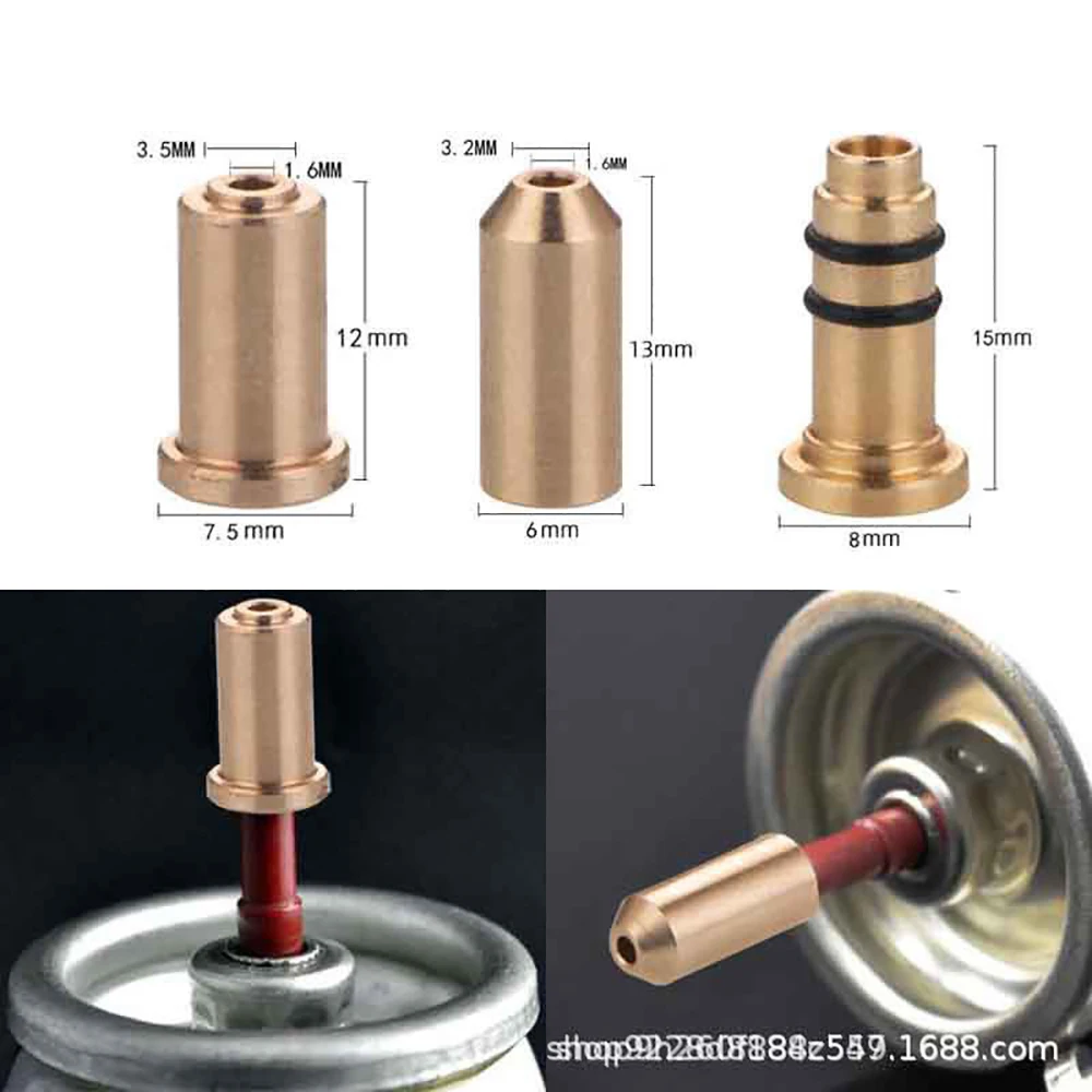 3pcs/Set Reusable Nozzle Refill Butane Gas Adapter Inflatable Head For Dupont Ligne Gas Lighter Gas Filling Refill Butane