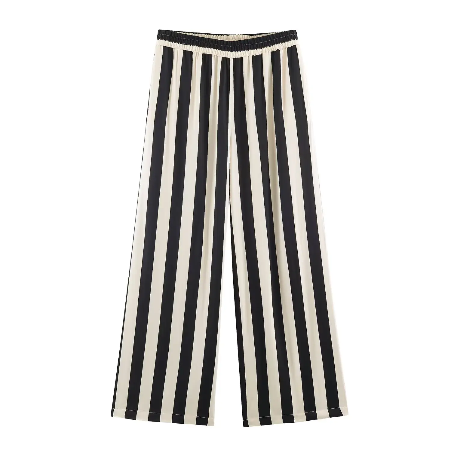 KONDALA Damen Trendiger Eleganter Gestreifter Hosenanzug, Neckholder-Top mit überkreuztem Kragen, Hose mit elastischem Bund, Sommer-Freizeit-Chic-Set 2026 – Detail 14