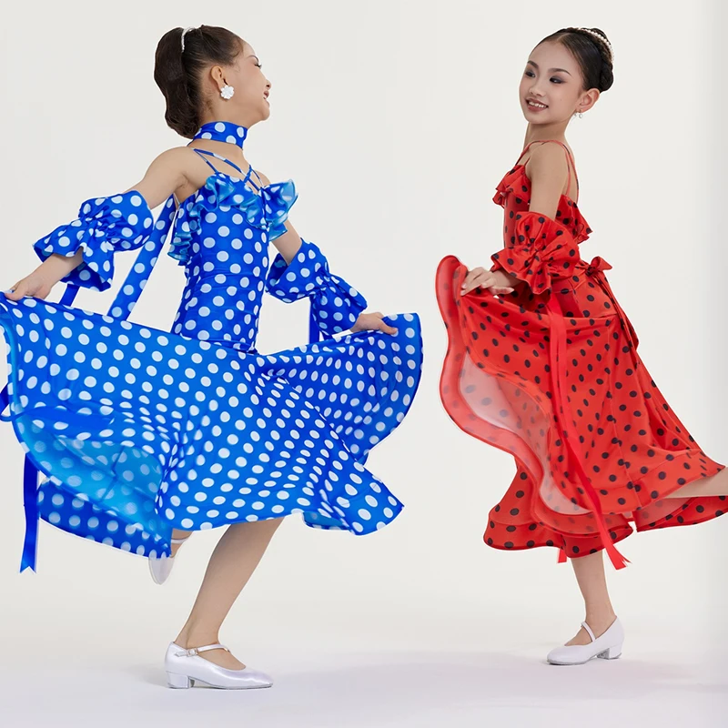 Mode Ballroom Danswedstrijd Kostuum Meisjes Nationale Standaard Latin Dans Jurk Kinderen Prestaties Dansen Jurken SL12669