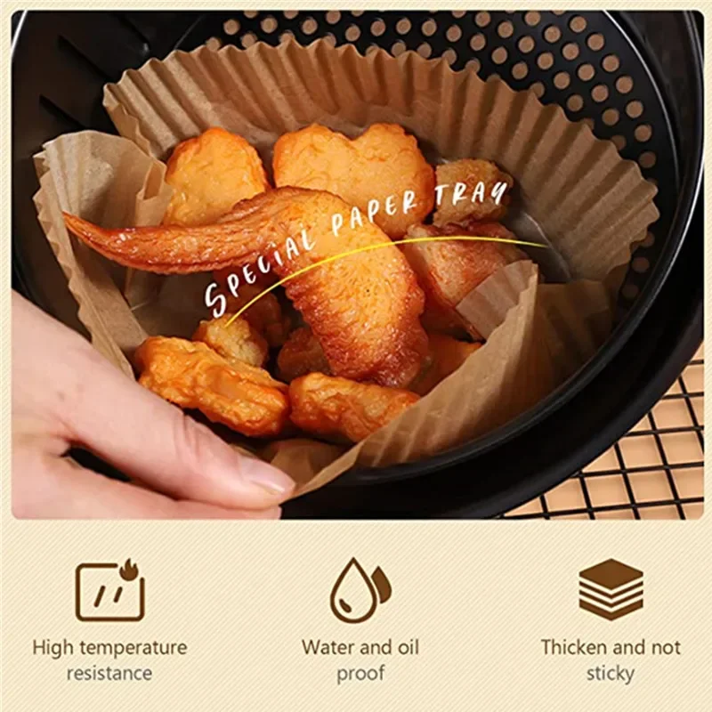 Disposable Air Fryer Paper Liner Oil-proof Water-proof Paper Tray Non-Stick Parchment Baking Mat For Roasting Oven Microwave