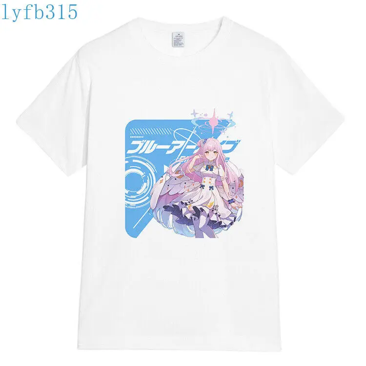 Anime Blue Archive T-Shirts Men Women White Short Sleeve Basic Tops #A