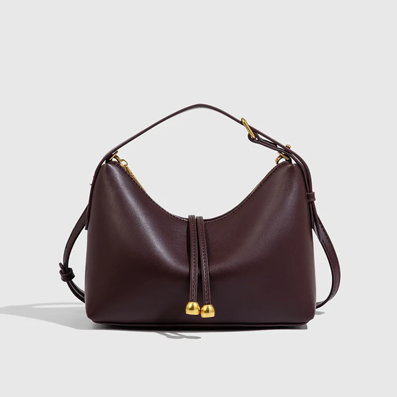 Brand Adjustable Handle Handbag Women With Gold Chain Crossbody Bag Fashion Double Strap With Ball Detail Luxury Shoulder Bag