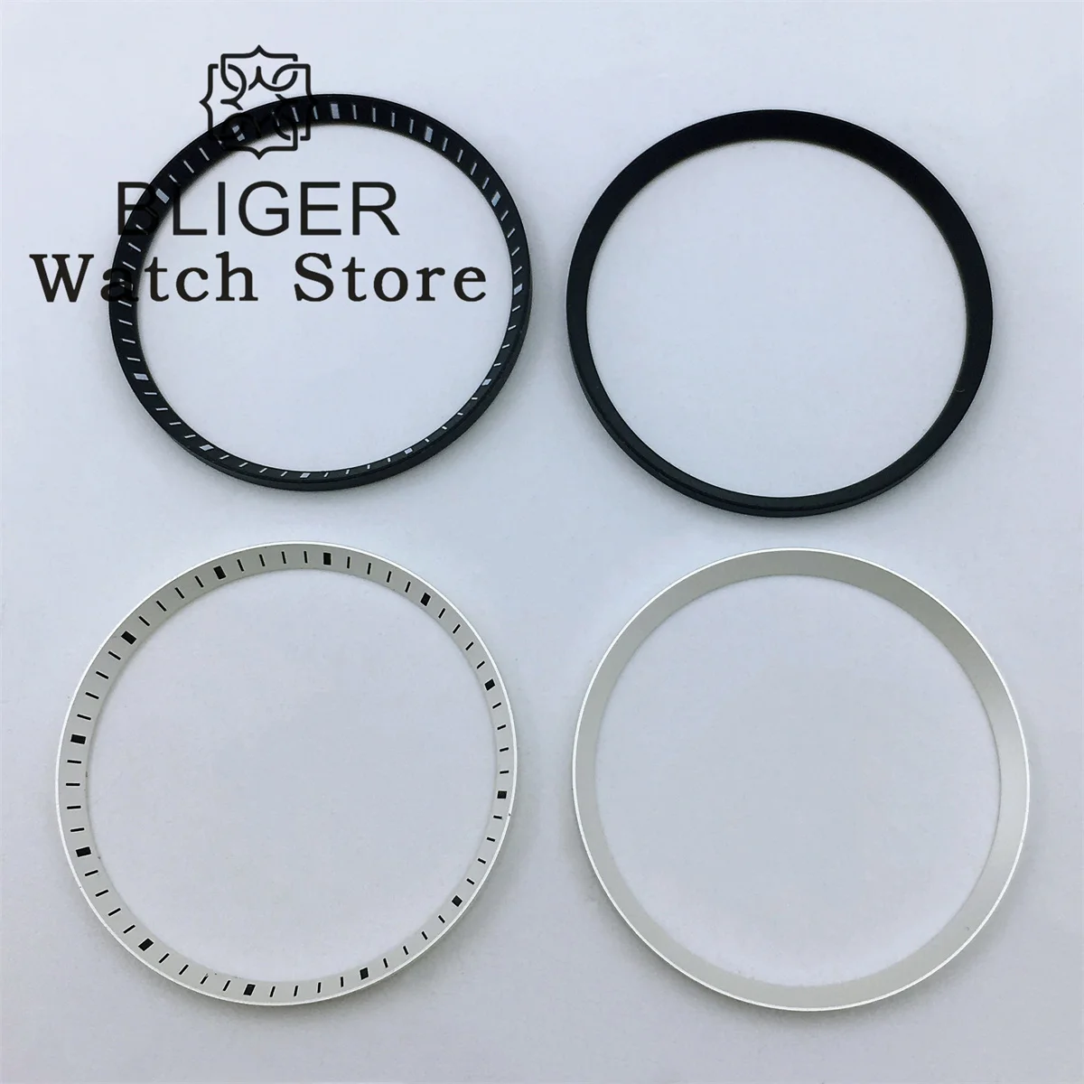 BLIGER Watch Case Parts 31.4mm*28.4mm*2.2mm Chapter Ring Monochrome Steel Chapter Rings Suitable For 42mm Royal Oak Watch Case
