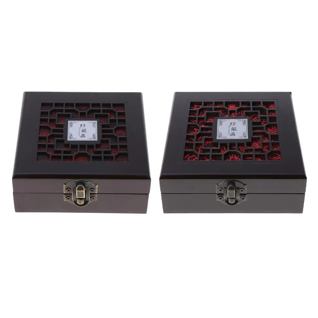 

Wooden Jewelry Box Jewelry Case Cabinet Ring Storage Holder 4.1"x4.1"