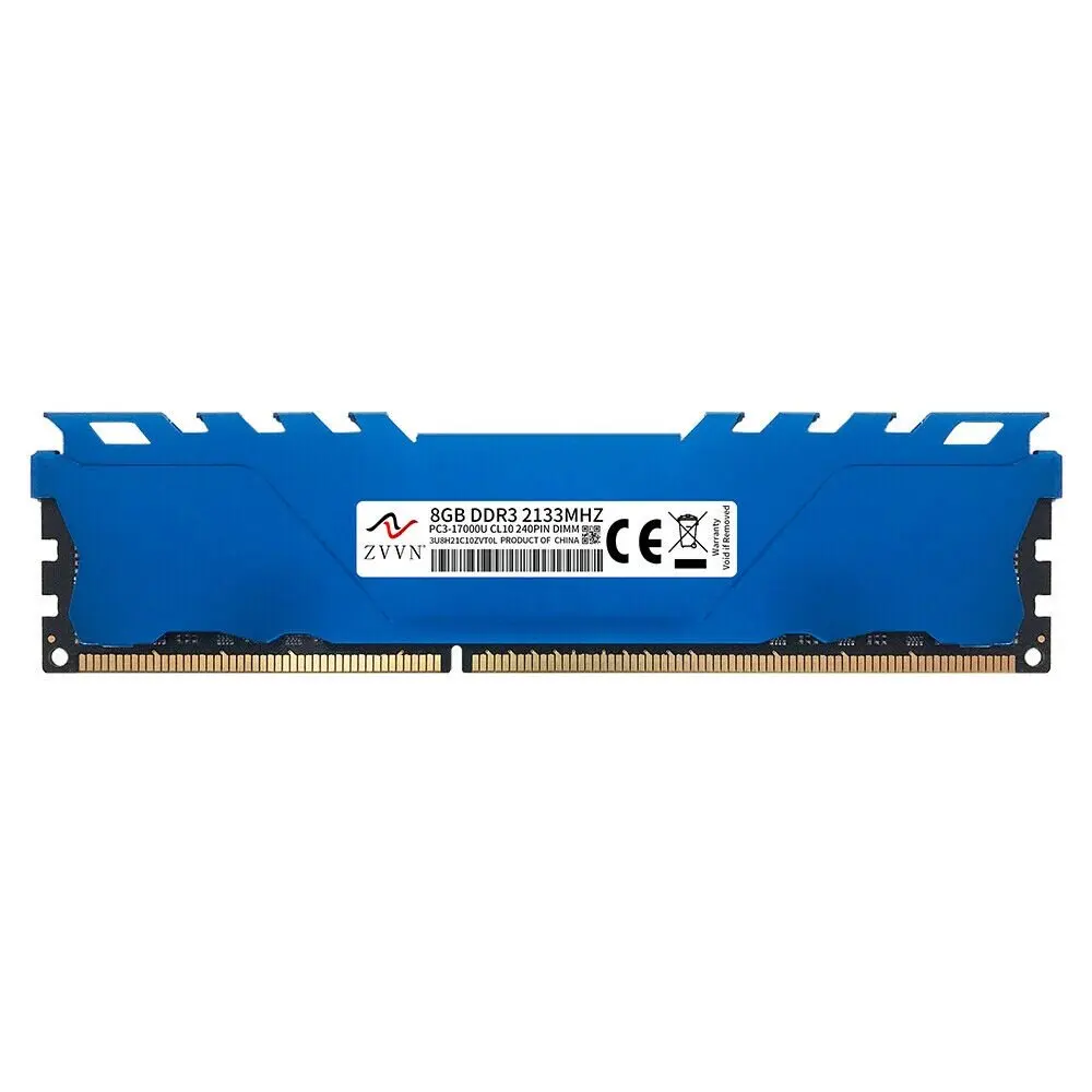 8GB DDR3 2133MHz OC PC3-17000 CL10 240Pin DIMM Desktop Memory XMP RAM ZVVN Blue