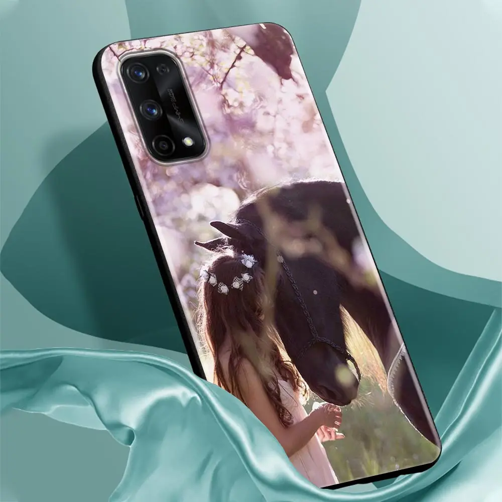 Animal Galloping Horse Girl Drawing For Cover Realme GT Master Neo 2 3 GT2 Pro GT 5G Case Realme C35 C21Y C25 C33 C11 Soft Funda