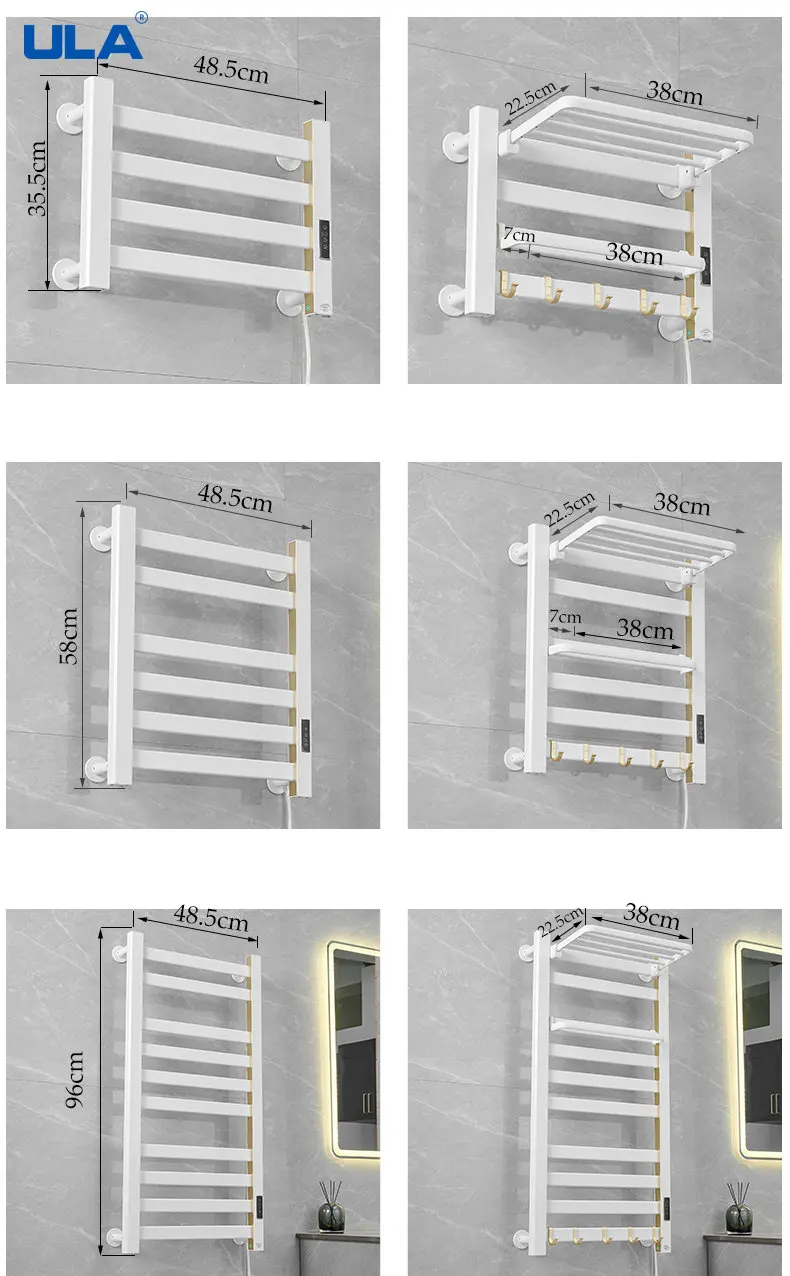 Bathroom Electric Towel Rack Temperature Digital Display Heating Towel Rack Towel Dryer Smart Home Heated Towel Rail Warmer